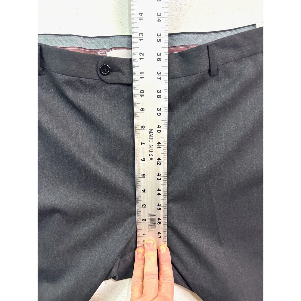 NEW Hickey‎ Freeman 38 Charcoal 100% Worsted Wool Dress Suit Pants Trouser Mens